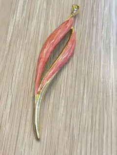 【アンティーク 綺麗】ピンク デザインブローチ