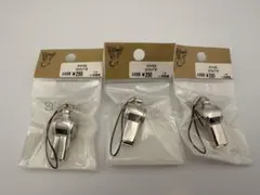 【新品・3個】貴和製作所 ホイッスル ストラップ付 シルバーB