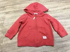 ミキハウス ピンク フード付きパーカー90