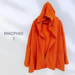 MACPHEE オレンジ ニットカーディガン L フード付き　カジュアルのサムネイル