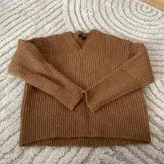 UNIQLO フラッフィVネックセーター ブラウン Vネックセーター Mサイズ