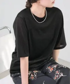 25SS IENAイエナ ラメ Tシャツ 黒のサムネイル
