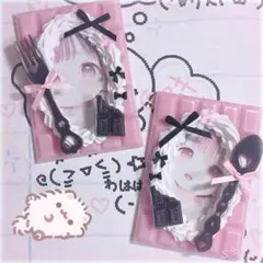 ❤︎トレカケースデコ 量産型 平成女児 ホイップデコ チョコ ピンク❤︎