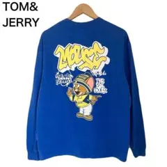 トムアンドジェリー　アニマル　アニメ　キャラクターTシャツ　プリント　長袖　丸首