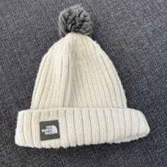 THE NORTH FACE ポンポン付きニット帽 ベージュ/クリーム