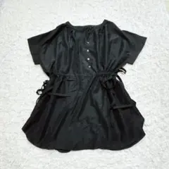 《Discoat》ディスコート ブラウス シャツ ノーカラー ウエストリボン