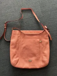 ピンク レザー ショルダーバッグ 大きめ