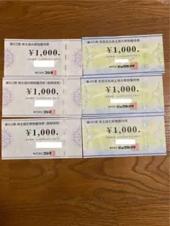 ビックカメラ　コジマお買物優待券　株主優待券　1000円 ✕ 6枚　6000円分