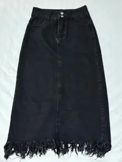 CLEA バックスリットフリンジデニムスカート