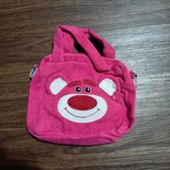 新品未使用タグ無し　ピンクのクマ刺繍ショルダーバッグ