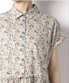 美品　Tob.byagnesb フラワーロングシャツワンピース