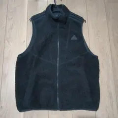 極暖アディダス adidas フリースベスト M ダークグレーパフォーマンスロゴ