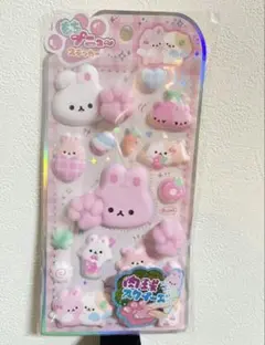 もちプニューステッカー⁺⑅♡肉球スクイーズつき クラックス　肉球シール　うさぎ