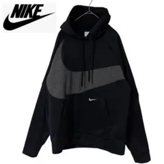 ナイキ スウェットパーカーTherma-FIT 裏起毛　ビッグロゴ　黒　M