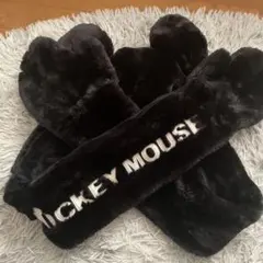 ミッキーマウス ファー帽子 黒