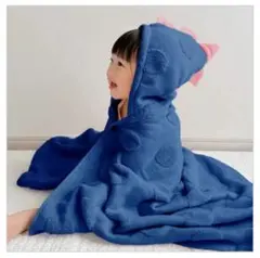 今治タオル 恐竜フード付きタオル ネイビー ベビーバスローブ