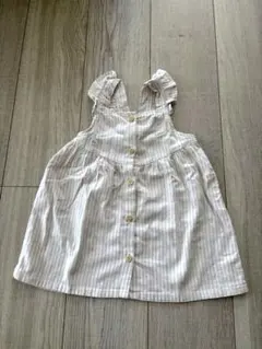 H＆M 80サイズ ピンクのストライプワンピースのサムネイル