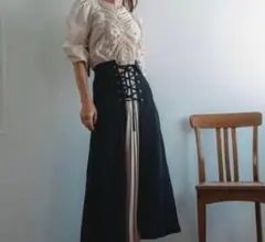 【Xmas限定価格】レースアップロングスカート　ELLACANTARIA