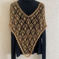 ゴールド花模様レースショール