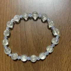 手作り手芸　クリスタルガラス風のビーズブレスレット 直径約7cm
