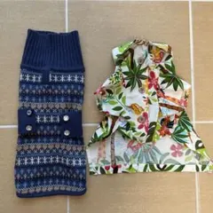 犬服　アロハシャツ　ニット2点