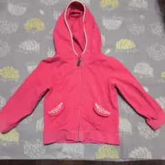 90 baby Gap ピンク フード付きジップアップパーカー