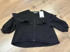 新品未使用タグ付き！フリル ブラックジャケット 100cm