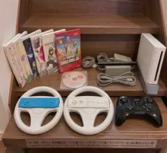 Nintendo Wii 一式セット すぐ遊べるソフト7本 ハンドル