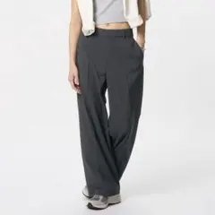 ユニクロ 感動ワイドパンツ Lサイズ ダークグレー