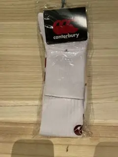 CANTERBURYラグビーストッキング 白/赤 新品未使用　25〜27cm