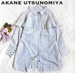 アカネウツノミヤAKANE UTSUNOMIYA フリルチェックシャツワンピースのサムネイル