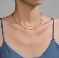 ネックレス 二連 ボールチェーンネックレス サージカルステンレス 新品 シルバー