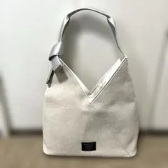 ベージュ キャンバス ショルダーバッグ