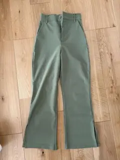 センタープレス フレアパンツ グリーン