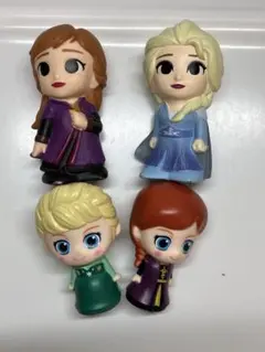 Disney アナと雪の女王より　アナ、エルサのソフトマスコット4体セット