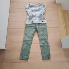 bransh 150 ストライプTシャツと140 ロングパンツセット