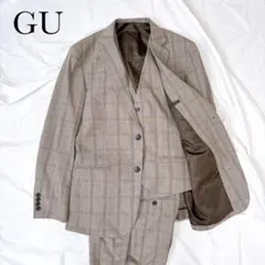 美品✨GU ジーユー スリーピース グレンチェック セットアップ スーツ 3点のサムネイル