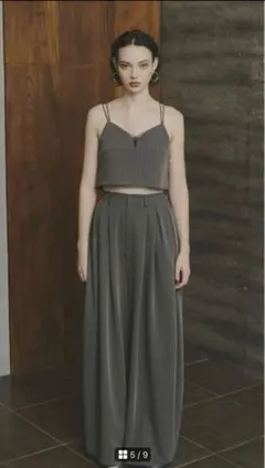 ANDRESD ピンストライプビスチェワイドパンツドレス　S size