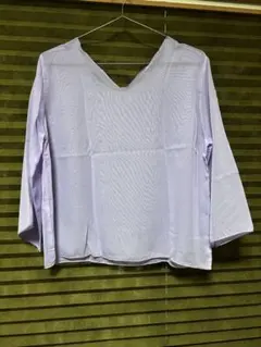 シアーカットソー シースルーVネック 丸首２wayシャツ