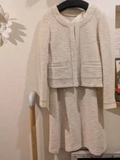 アイボリー ツイード セットアップ　入学式