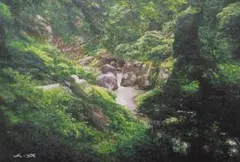 風景画◆渓流◆新品 美品【水性絵具/アクリル/色鉛筆】◆防水&丁寧梱包 風景画◇水辺◇新品 美品【水性絵具/アクリル/パステル等】◇防水&丁寧