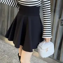 GRL グレイル インパン裏地付き コルセット風 フレアミニスカート