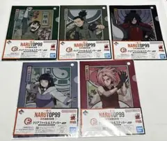 NARUTO 一番くじ　キャラクタークリアファイル&ステッカー　5枚セット