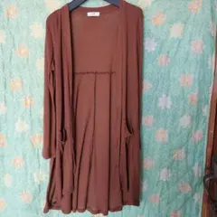 GLORY ブラウン ロングカーディガン