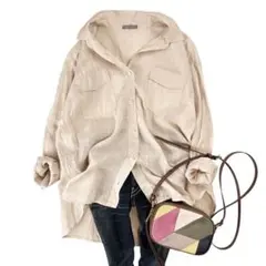 美品♪セオリーリュクス リネン100%シャツ ベージュ 38