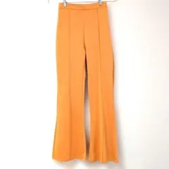Co オレンジ ストレッチ フレアパンツ センタープレス