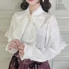 couturebyROJITA レーストリムボウタイリボンケープブラウス