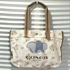 美品✨COACH×Disney　ダンボ　トートバッグ　花柄　キャンバス