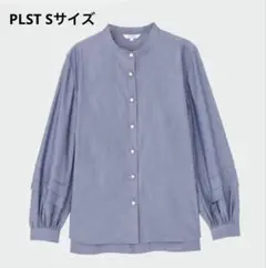 新品　プラステ　ティアードスリーブ　バンドカラーシャツ　ブラウスパール　PLST