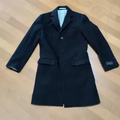 黒 シングルボタン チェスターコート S